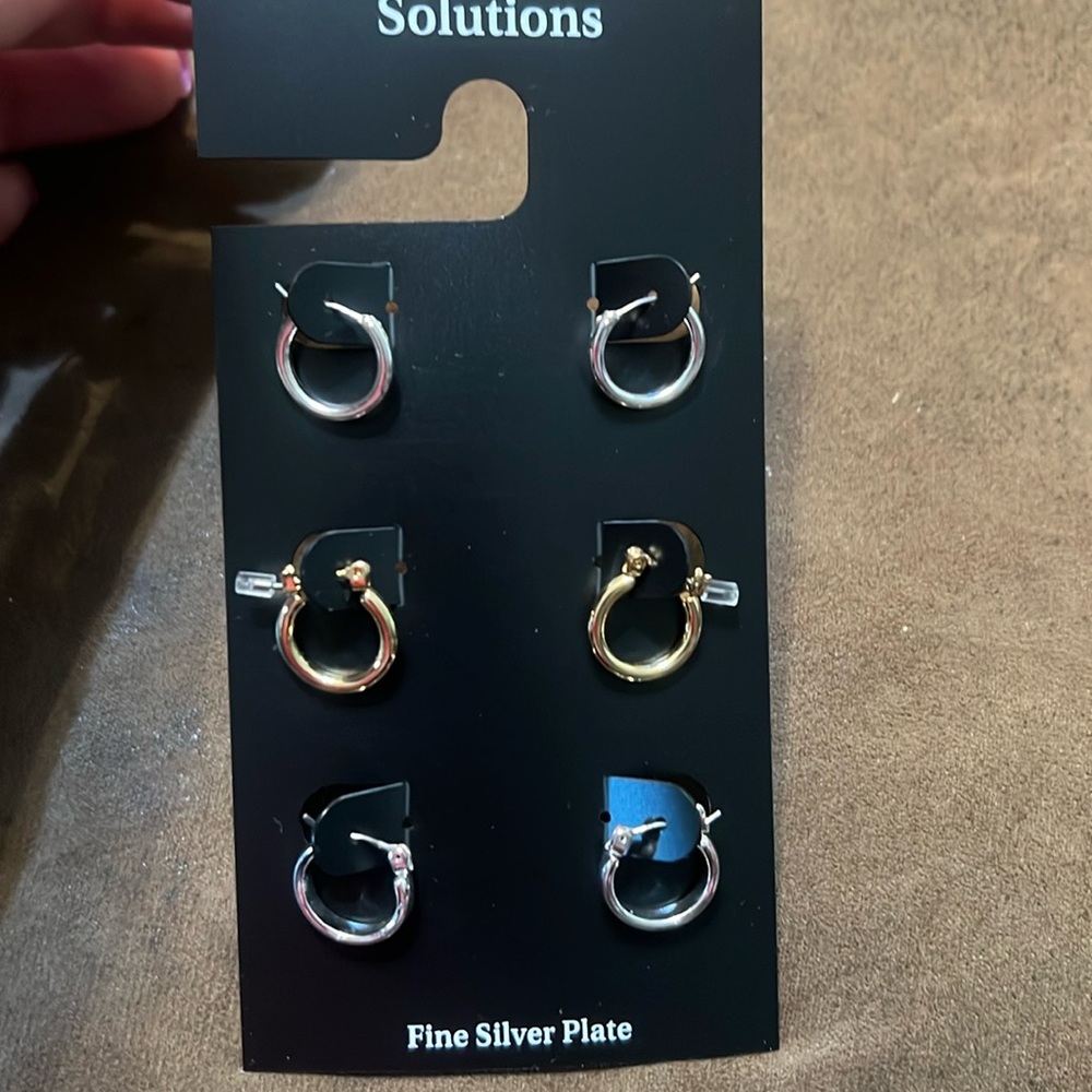 NWT Solutions Trio Baby Hoops Set